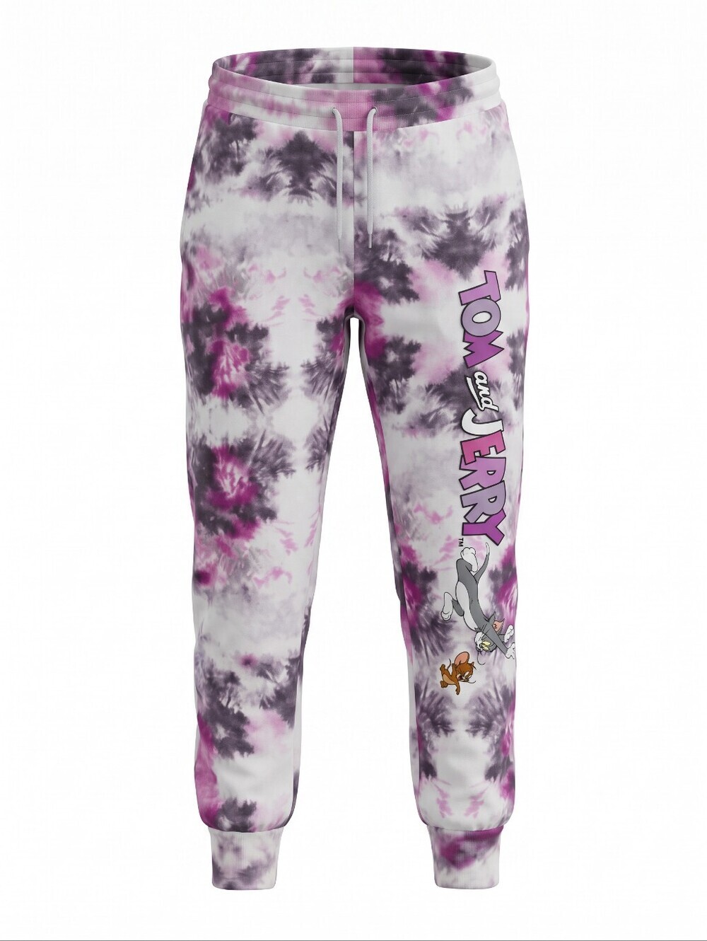 Tom and Jerry Womans Tie-Dye Jogger Pants Athleisure Athletic Sweatpants Whimsy